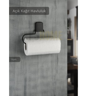 Yapışkanlı Kağıt Havluluk Paslanmaz Peçetelik Çelik Banyo Havluluk Düzenleyici Siyah