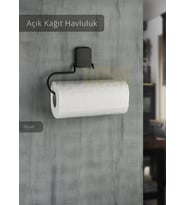 Yapışkanlı Kağıt Havluluk Paslanmaz Peçetelik Çelik Banyo Havluluk Düzenleyici Siyah