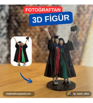 MakinaFleo Kişiye Özel 3D Mezuniyet Figürü (25cm)