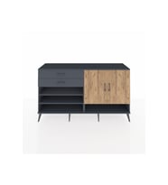 Hyperion Konsol 4 Raflı 2 Çekmeceli 2 Kapaklı 176x44x99 Antrasit-Çam/Antrasit