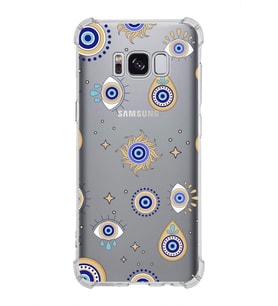 PrintiFy Samsung Galaxy S8 Uyumlu Nazar Boncuğu 5 Baskılı Şeffaf Köşe Korumalı Antişok Kılıf