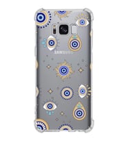PrintiFy Samsung Galaxy S8 Uyumlu Nazar Boncuğu 5 Baskılı Şeffaf Köşe Korumalı Antişok Kılıf