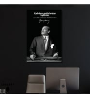 Tekli Dikey Kanvas Makam Panosu Atatürk Sözleri Kadınlar