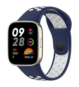 Xiaomi Redmi Watch 3 Spor Delikli Kordon (SAAT DEĞİLDİR) - Lacivert-beyaz