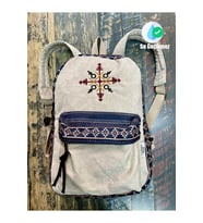 Su Geçirmez Nubi Etnik Otantik Bohem Nakışlı Desenli Sırt Çantası Günlük Seyahat Kullanım (Gül Kurusu)