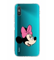 Xiaomi Redmi 9A  Kamera Korumalı Kapak Minnie Mouse Tasarımlı Şeffaf  Kılıf