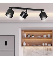 Rsylight Retro Rustik Metal Masa Üstü 3 Lü Siyah 180 Derece Hareketli Sıralı Avize 60 cm