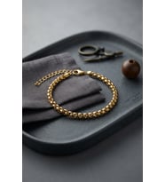 316L Çelik Gold Renk Box Zincir Model Erkek Bileklik TJ-EB3811