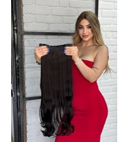 Luxury Maşa Dalgalı Yarımay+2 Yan Çıtçıt Koyu Kahve Model