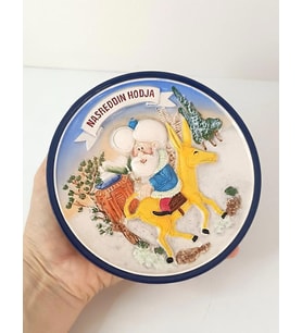 Tabak Seramik Nasreddin Hoca Ve Eşşeği Duvar Masa Süsü Dekor