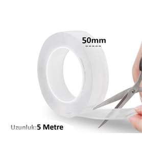 5 Metre Çift Taraflı Nano Teknolojili Süper Güçlü Bant