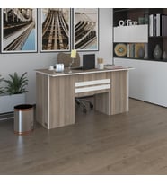 Kenzlife ofis masası pat morita crd 75*150*80 kilitli kapaklı dolap çiftli şeritli bilgisayar çalışma masası (Karışık)