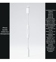 iPhone Uyumlu Lightning to 3.5mm Aux Kulaklık Dönüştürücü Adaptör - Müzik ve Ses Kontrol Destekli