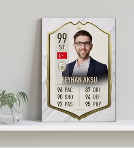 BK Gift Kişiye Özel Kanvas Tablo Futbolcu Kartı-11
