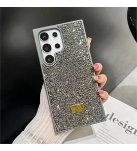 Coverzone Xiaomi 14T Pro ile Uyumlu Elmas Desen Ta?l? K?l?f � 2 mm Kamera �?k?nt? Koruma, I??lt?l? L�ks ??k Darbe Emici Kapak G�m�?