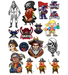 Korsan Sticker Set 11 15 Parça Telefon, Tablet, Defter, Laptop Sticker