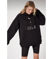 Unisex Uzay Temalı Sweatshirt (Siyah)