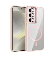Joko Samsung Galaxy S24 Fe Remim Lensli Magsafe Standlı Kapak - Pembe