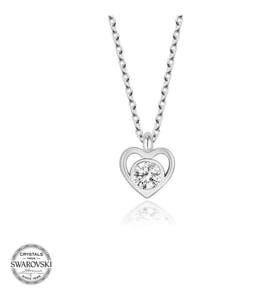 SWAROVSKİ TAŞLI KALP 925 AYAR GÜMÜŞ KOLYE