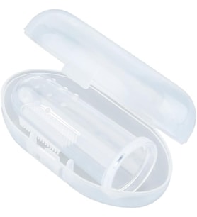 1 Paket Kullanışlı Bebek Parmak Diş Fırçası Yumuşak Silikon Bebek Eğitim Diş Fırçası Saklama Kutulu Diş Fırçası Bebek Diş Temizleme Masajı Ağız Bakımı (Beyaz)