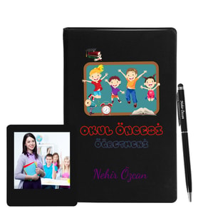 Okul Öncesi Öğretmenlerine Özel Defter Kalem & Fotoğraflı İnstagram Çerçeve Hediye Seti