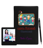 Okul Öncesi Öğretmenlerine Özel Defter Kalem & Fotoğraflı İnstagram Çerçeve Hediye Seti