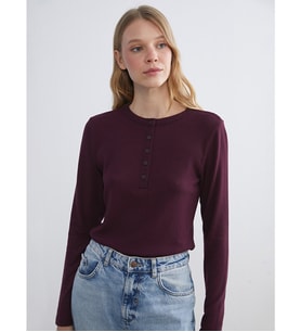 LCW EVERYDAY Bordo Bisiklet Yaka Kadın Body