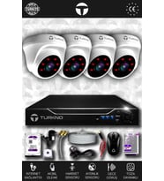 TURKNO 4 Kameralı Domia 4 İç Kamera Set 320 GB HDD Full HD Gece Görüşlü Güvenlik Kamerası Sistemi