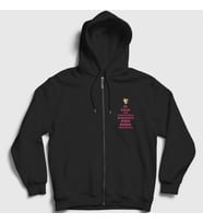 Presmono Unisex Siyah Be Calm Queen Freddie Mercury Fermuarlı Kapüşonlu Sweatshirt 34245tt
