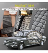 Murat 124 Antrasit Renk Tay Tüyü Cepli & Terletmez Sırtlı Oto Koltuk Minder Seti - Koltuk Koruma Kılıfı (ÖN & ARKA TAM SET)