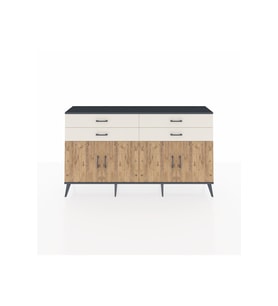 Arges Konsol 2 Raflı 4 Çekmeceli 8 Kapaklı 176x30x99 Antrasit-Çam/Aytaşı