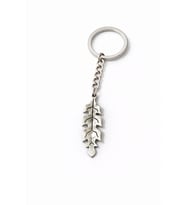 Doğadan İlham Alan Yaprak İskeleti Figürlü Gümüş Renk Unisex Bohem Metal Anahtarlık