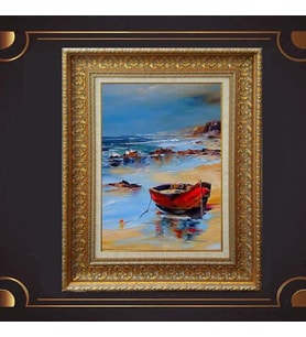 Gold Altın Kalın Çerçeveli Paspartulu Tablo c1834