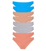 Mulvxbrf Brf02 8 Adet Süper Eko Set Likralı Kadın Slip Külot Ten Gri Pudra Mavi (Mulvix)