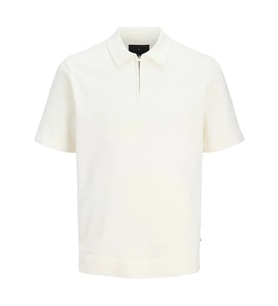 Jack & Jones 12295861 Jprblamilano Spring Knit Zip Polo Ss Sn Tişört Krem