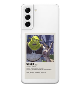Samsung Galaxy S21 FE Uyumlu Shrek Minimalsit Poster Desenli Şeffaf Telefon Kılıfı