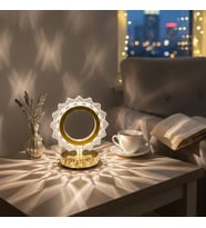 Güneş Şeklinde Kristal LED Masa Lambası – Dokunmatik, 3 Renk Işık Modlu, Şarjlı Mini Dekoratif Gece Lambası (5343)