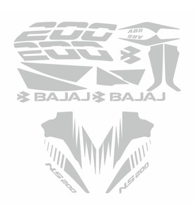 BAJAJ PULSAR NS200 BEYAZ STİCKER SET