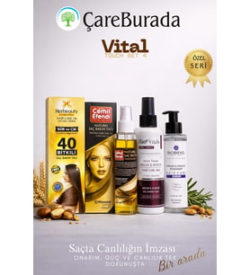 ÇareBurada Vital Touch Set 4 - CemilEfendi Saç Bakım Yağı 125 ml + BioVitals Argan & Keratin Saç Bak