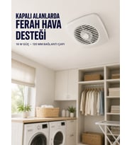 120 mm Dekoratif Aspiratör 16 W 180 m³/h Banyo Mutfak ve WC Havalandırma Fanı
