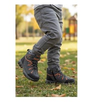 Ayakmod 2301 Siyah Kamuflaj Erkek Çocuk Outdoor Bot (Füme - Turuncu)