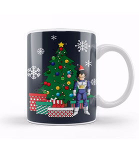Vegeta Around The Christmas Tree Kupa Bardak Porselen
