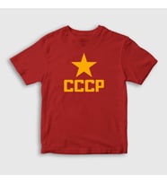 Presmono Unisex Çocuk Kırmızı Red V2 CCCP Sovyetler Birliği T-Shirt 552191tt