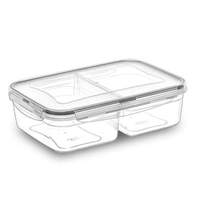 2 Bölmeli 1+1 Litre Kilitli Kapaklı Erzak Saklama Kabı LC-525 (5680)