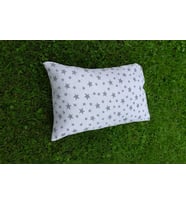 More Home Müslin Bebek yastık kılıfı  % 100 pamuklu gri yıldızlı   35x44
