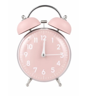 Valkyrie Retro Çalar Saat Işıklı Analog Masa Saati Dekoratif Komodin Saati Bombe Kapaklı 15x10 Pembe