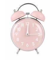 Valkyrie Retro Çalar Saat Işıklı Analog Masa Saati Dekoratif Komodin Saati Bombe Kapaklı 15x10 Pembe