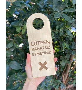 Çift Taraflı Mdf Otel Odası Kapı Kolu Askısı Lütfen Rahatsız Etmeyiniz