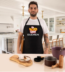 World Chef Kişiye Özel Mutfak Önlüğü - Sevgiliye, Eşe, Aileye Özel Hediyelik