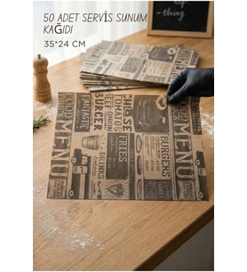 Tasarım Servis Sunum Kağıdı & Yağlı Kağıt Seti (35X24 Cm)